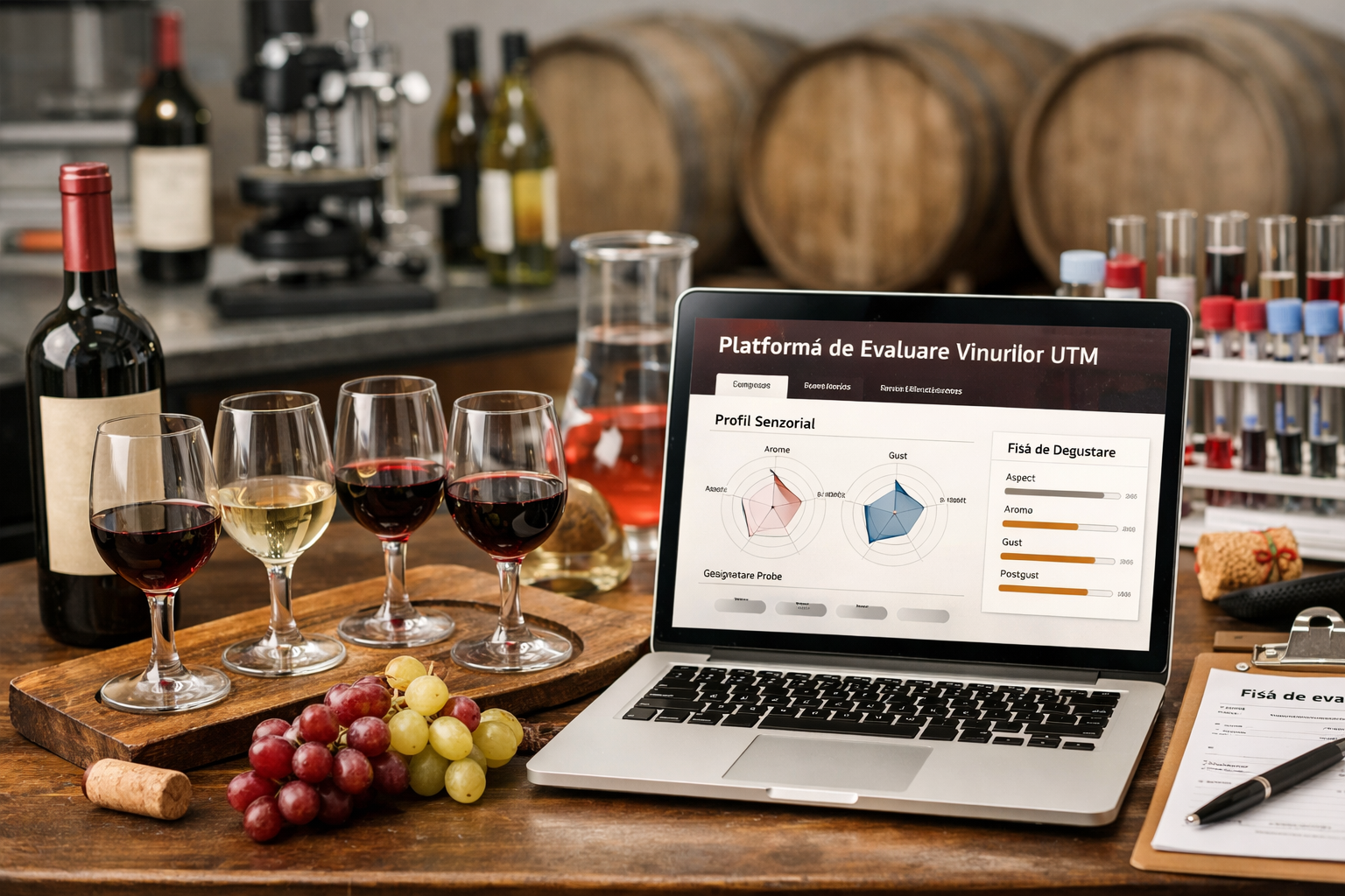 Wine tasting and evaluation setup